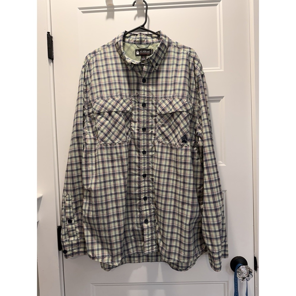 Duluth Trading Company Alaskan Hardgear Fishing Shirt Mens XL Blue Tall